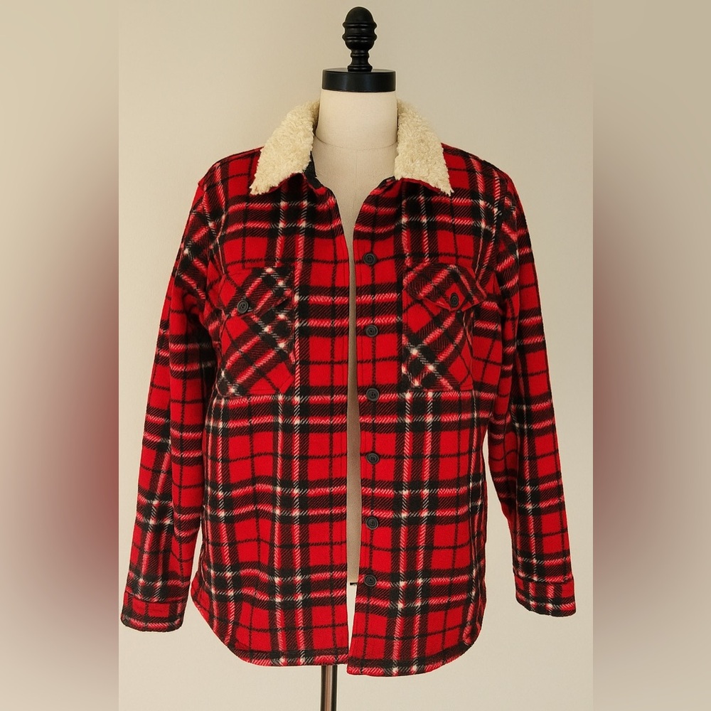 Soho Red and Black Teddy Jacket Cozy and Stylish - Picture 6 of 6